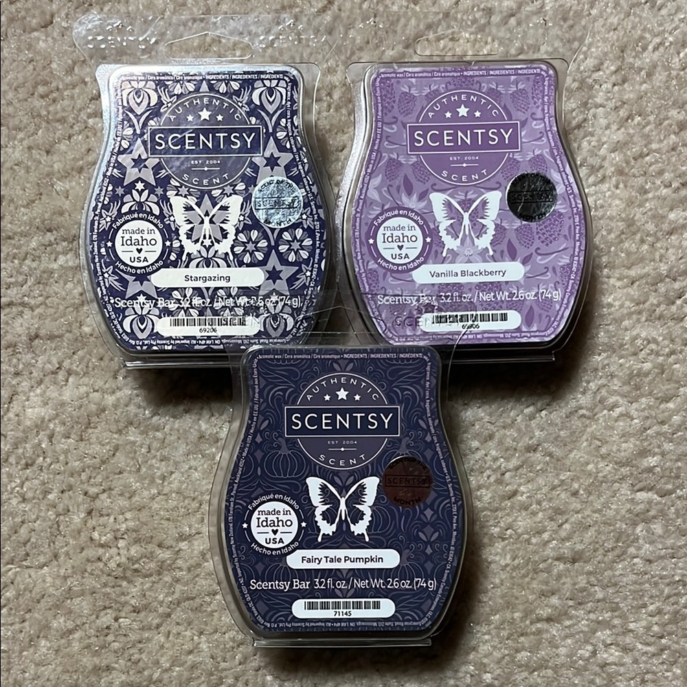 Scentsy Wax Bars - Stargazing, Vanilla Blackberry, Fairy Tale Pumpkin